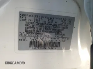 2019 Nissan Kicks SR with VIN 3N1CP5CU5KL568614, listed as a Copart auction lot 48432185 with 81,776 mi miles and Salvage Title. Bid and sale history available at DreamBid. Image 14.