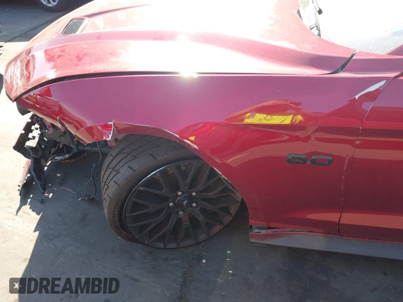 2019 Ford Mustang GT with VIN 1FA6P8CF8K5168730, listed as a IAAI auction lot 41847852 with 42,876 mi miles. Bid and sale history available at carsss.com. Image 18.