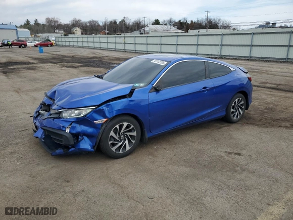 2018 Honda Civic Coupe LX-P with VIN 2HGFC4B02JH307061, listed as a Copart auction lot 49742295 with 44,030 mi miles and Salvage Title. Bid and sale history available at carsss.com. Image 1.