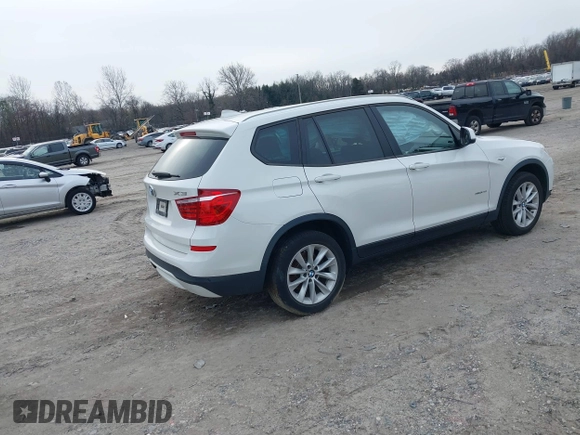 2017 BMW X3 xDrive28i with VIN 5UXWX9C36H0W68556, listed as a IAAI auction lot 41217277 with 120,572 mi miles and . Bid and sale history available at DreamBid. Image 4.