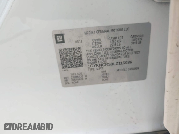 2020 Cadillac XT5 Premium Luxury FWD с VIN 1GYKNCRS0LZ116986, выставлен на аукционе IAAI как лот 42390347 с пробегом 78 007 миль миль и . История ставок и продаж доступна на DreamBid. Изображение 9.