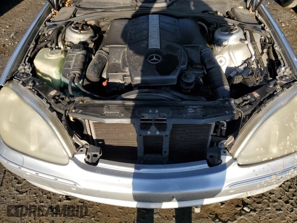 2002 Mercedes-Benz S-Class 4.3L with VIN WDBNG70JX2A233642, listed as a Copart auction lot 44129705 with 144,793 mi miles and Salvage Title. Bid and sale history available at carsss.com. Image 11.