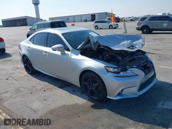 2014 Lexus IS 350 with VIN JTHCE1D24E5001032, listed as a IAAI auction lot 42417284 with 132,596 mi miles and . Bid and sale history available at DreamBid. Image 1.