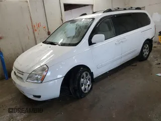 2008 Kia Sedona EX with VIN KNDMB233986237852, listed as a Copart auction lot 84666214 with 154,973 mi miles and Salvage Title. Bid and sale history available at carsss.com. Image 1.