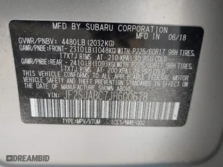2018 Subaru Forester with VIN JF2SJABC7JH600618, listed as a IAAI auction lot 41757845 with 54,257 mi miles. Bid and sale history available at carsss.com. Image 9.