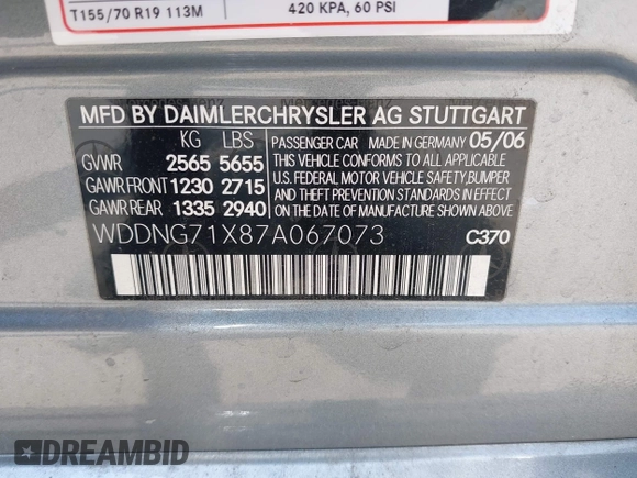 2007 Mercedes-Benz S 550 z VIN WDDNG71X87A067073, wystawiony jako IAAI lot #42475122 z przebiegiem 166 128 mil mil oraz . Historia ofert i sprzedaży dostępna na DreamBid. Obrazek 9.