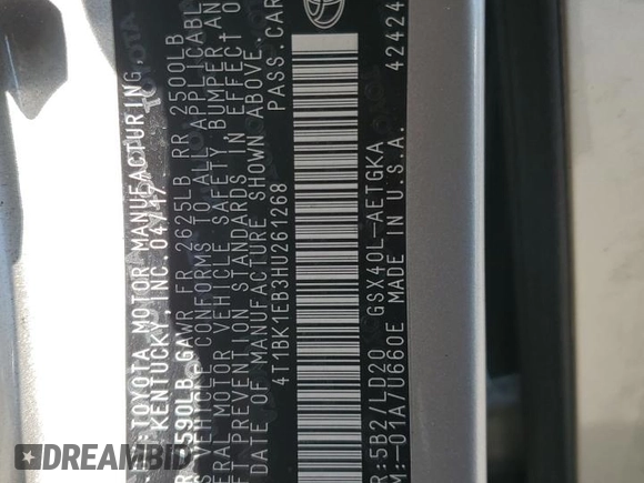2017 Toyota Avalon XLE z VIN 4T1BK1EB3HU261268, wystawiony jako Copart lot #46748995 z przebiegiem 140 653 mil mil oraz Szkoda całkowita • Salvage title. Historia ofert i sprzedaży dostępna na DreamBid. Obrazek 13.