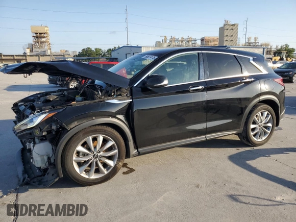 2022 Infiniti QX50 Pure with VIN 3PCAJ5AA9NF117753, listed as a Copart auction lot 56597475 with 30,680 mi miles and Salvage title. Bid and sale history available at DreamBid. Image 1.