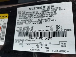 2021 Ford Mustang GT with VIN 1FA6P8CF0M5154694, listed as a IAAI auction lot 41737644 with Not Provided miles and . Bid and sale history available at carsss.com. Image 9.