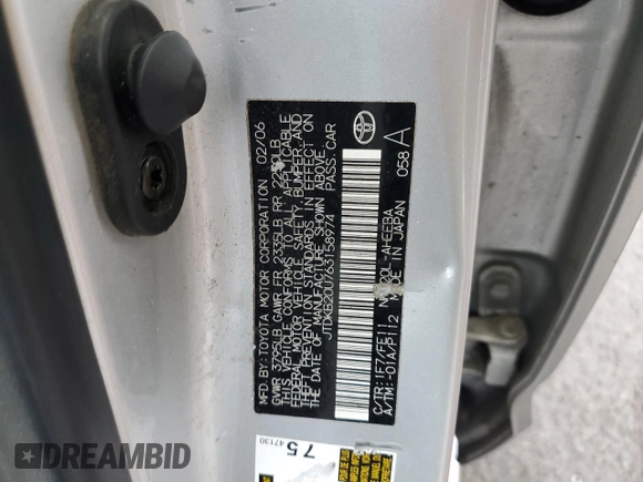 2006 Toyota Prius with VIN JTDKB20U763158974, listed as a Copart auction lot 51447535 with 146,033 mi miles and Salvage Title. Bid and sale history available at carsss.com. Image 12.