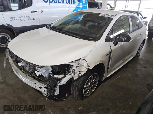 2021 Toyota Corolla Hybrid LE with VIN JTDEAMDE5MJ012774, listed as a Copart auction lot 46586165 with 49,310 mi miles and Salvage Title. Bid and sale history available at carsss.com. Image 1.