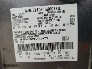 2013 Ford F-150 XL with VIN 1FTEW1CM5DFC29074, listed as a Copart auction lot 48265805 with 171,912 mi miles and Salvage Title. Bid and sale history available at carsss.com. Image 12.