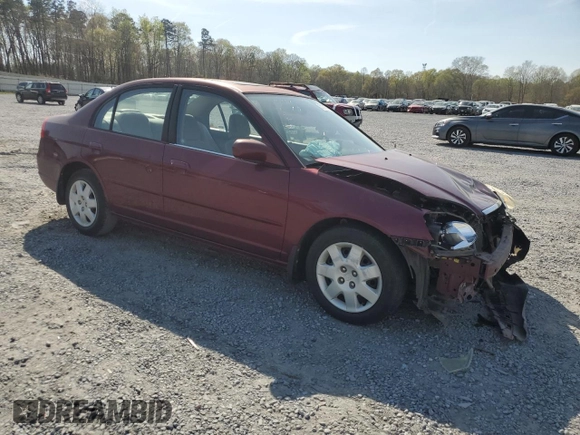 2002 Honda Civic EX with VIN 1HGES26792L063844, listed as a Copart auction lot 51217485 with 188,770 mi miles and Salvage Title. Bid and sale history available at DreamBid. Image 4.