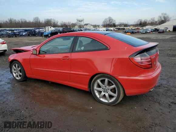 2003 Mercedes-Benz C 230 Kompressor with VIN WDBRN40J23A526300, listed as a Copart auction lot 43702855 with 124,676 mi miles and Salvage title. Bid and sale history available at DreamBid. Image 2.