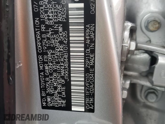 2011 Scion xD with VIN JTKKU4B44B1014235, listed as a Copart auction lot 52817715 with 96,941 mi miles and Salvage Title. Bid and sale history available at carsss.com. Image 14.