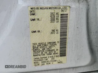 2017 Nissan Altima SL with VIN 1N4AL3APXHC246790, listed as a Copart auction lot 59638665 with 111,302 mi miles and Salvage title. Bid and sale history available at DreamBid. Image 12.