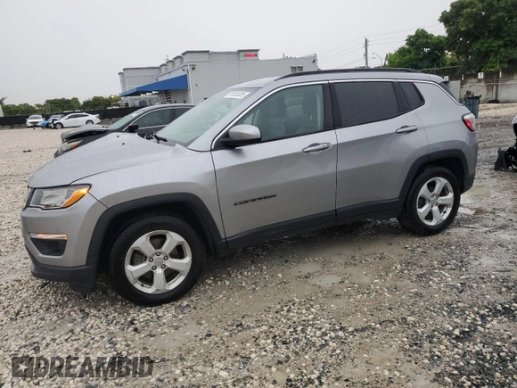 2019 Jeep Compass Latitude with VIN 3C4NJCBB3KT636386, listed as a Copart auction lot 58555305 with 97,923 mi miles and Salvage title. Bid and sale history available at DreamBid. Image 1.