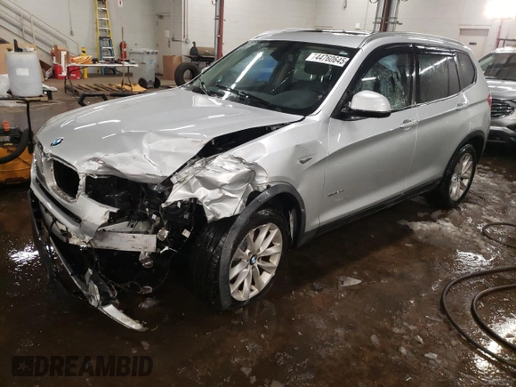 2017 BMW X3 xDrive28i with VIN 5UXWX9C56H0T11329, listed as a Copart auction lot 44760645 with 147,089 mi miles and Salvage Title. Bid and sale history available at DreamBid. Image 1.
