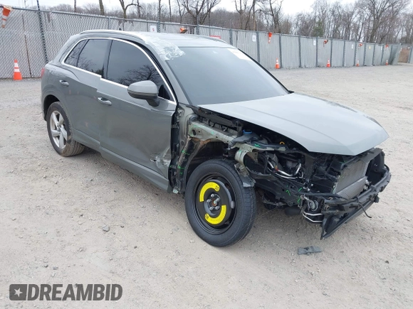 2022 Audi Q3 Premium with VIN WA1AUCF37N1096376, listed as a IAAI auction lot 41803368 with 39,168 mi miles and . Bid and sale history available at DreamBid. Image 1.