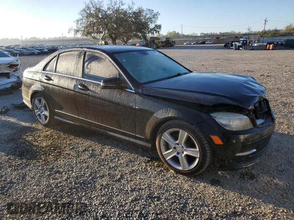 2011 Mercedes-Benz C with VIN WDDGF5EB8BA520485, listed as a Copart auction lot 48721045 with 167,179 mi miles and Salvage Title. Bid and sale history available at carsss.com. Image 4.