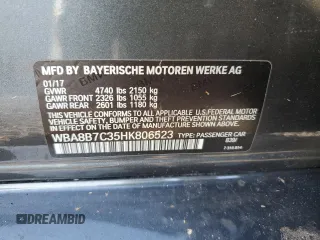2017 BMW 3 Series 340i xDrive with VIN WBA8B7C35HK806523, listed as a Copart auction lot 85630284 with 85,172 mi miles and Salvage Title. Bid and sale history available at carsss.com. Image 12.