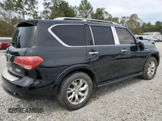 2011 Infiniti QX56 7-passenger with VIN JN8AZ2NF9B9504083, listed as a Copart auction lot 75199764 with 128,794 mi miles and Salvage Title. Bid and sale history available at carsss.com. Image 3.