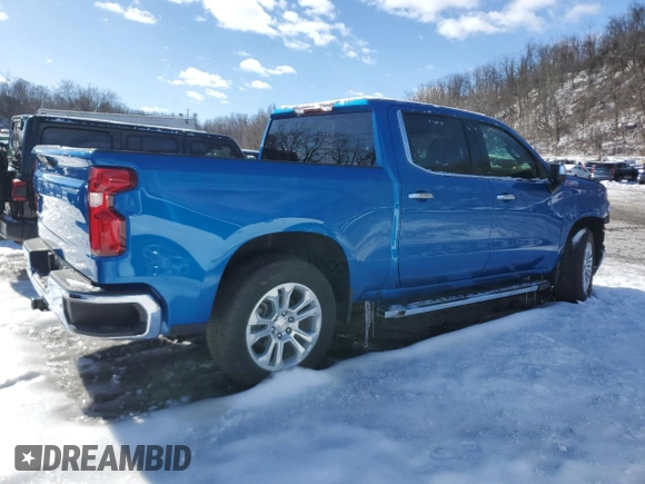 2023 Chevrolet Silverado 1500 LTZ with VIN 1GCUDGE82PZ121034, listed as a Copart auction lot 45558035 with 19,243 mi miles and Salvage Title. Bid and sale history available at carsss.com. Image 3.