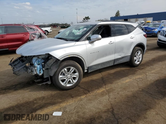 2021 Chevrolet Blazer LT z VIN 3GNKBCRS1MS564223, wystawiony jako Copart lot #53252065 z przebiegiem 53 387 mil mil oraz Nie do naprawy • Non repairable. Historia ofert i sprzedaży dostępna na DreamBid. Obrazek 1.