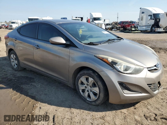 2016 Hyundai Elantra SE with VIN 5NPDH4AE0GH761703, listed as a Copart auction lot 46860205 with 172,588 mi miles and Salvage title. Bid and sale history available at DreamBid. Image 4.