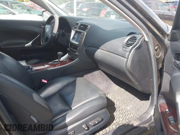 2007 Lexus IS with VIN JTHBK262475037345, listed as a IAAI auction lot 42088118 with 224,649 mi miles. Bid and sale history available at carsss.com. Image 5.
