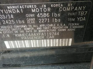 2015 Hyundai Sonata Hybrid Limited with VIN KMHEC4A4XFA119744, listed as a IAAI auction lot 42091103 with 1 mi miles. Bid and sale history available at carsss.com. Image 9.