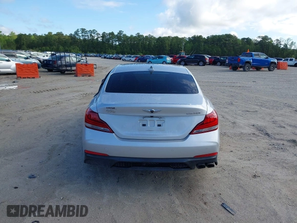 2019 Genesis G70 2.0T Advanced with VIN KMTG44LA2KU029902, listed as a IAAI auction lot 41977468 with 43,365 mi miles. Bid and sale history available at carsss.com. Image 16.