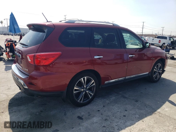 2017 Nissan Pathfinder SV z VIN 5N1DR2MNXHC639680, wystawiony jako Copart lot #54716355 z przebiegiem 110 093 mil mil oraz Szkoda całkowita • Salvage title. Historia ofert i sprzedaży dostępna na DreamBid. Obrazek 3.