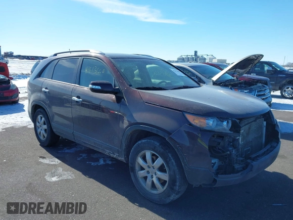 2013 Kia Sorento LX with VIN 5XYKT3A60DG379067, listed as a IAAI auction lot 41613664 with 142,651 mi miles and . Bid and sale history available at carsss.com. Image 1.