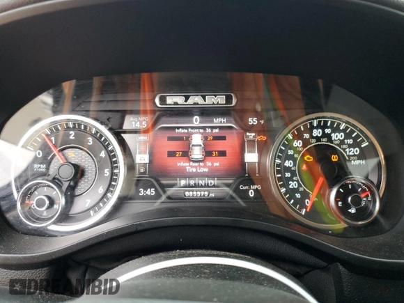 2020 Ram 1500 Big Horn with VIN 1C6RREBT6LN277753, listed as a Copart auction lot 88445175 with 85,375 mi miles and Salvage Title. Bid and sale history available at carsss.com. Image 9.