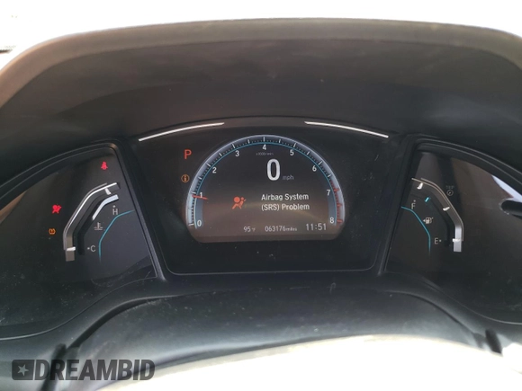 2019 Honda Civic LX with VIN 2HGFC2F61KH554009, listed as a Copart auction lot 55320525 with 63,176 mi miles and Salvage Title. Bid and sale history available at DreamBid. Image 9.