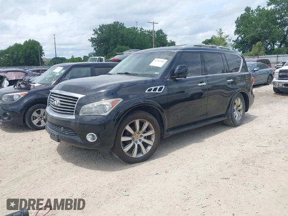 2012 Infiniti QX56 7-passenger with VIN JN8AZ2NE5C9022302, listed as a IAAI auction lot 42747984 with 165,526 mi miles and . Bid and sale history available at DreamBid. Image 2.