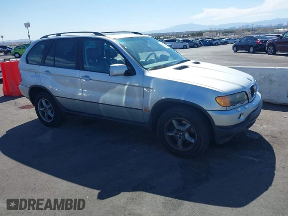 2002 BMW X5 3.0i with VIN 5UXFA53552LV70703, listed as a IAAI auction lot 41957874 with 144,369 mi miles. Bid and sale history available at carsss.com. Image 1.