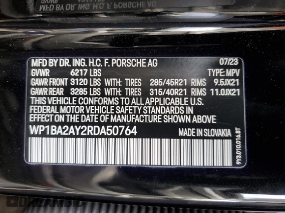 2024 Porsche Cayenne z VIN WP1BA2AY2RDA50764, wystawiony jako Copart lot #44227545 z przebiegiem 21 690 mil mil oraz Szkoda całkowita • Salvage title. Historia ofert i sprzedaży dostępna na DreamBid. Obrazek 14.
