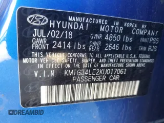 2019 Genesis G70 Advanced with VIN KMTG34LE2KU017061, listed as a Copart auction lot 46346405 with 95,592 mi miles and Salvage title. Bid and sale history available at DreamBid. Image 12.