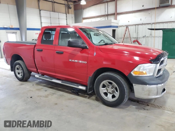 2012 Ram 1500 ST with VIN 1C6RD7FP8CS291341, listed as a Copart auction lot 51767285 with 126,341 mi miles and Salvage title. Bid and sale history available at DreamBid. Image 4.
