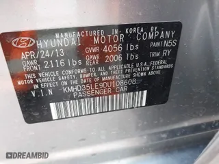 2013 Hyundai Elantra GT with VIN KMHD35LE9DU108608, listed as a IAAI auction lot 41781470 with 132,714 mi miles. Bid and sale history available at carsss.com. Image 9.