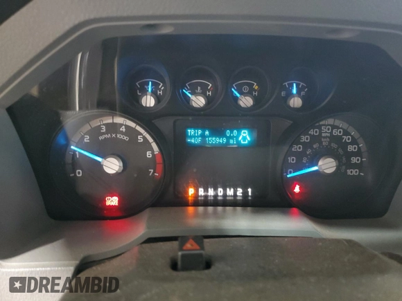 2012 Ford F-350 XL with VIN 1FTRF3B65CEA85028, listed as a Copart auction lot 50589215 with 155,949 mi miles and Salvage Title. Bid and sale history available at DreamBid. Image 9.