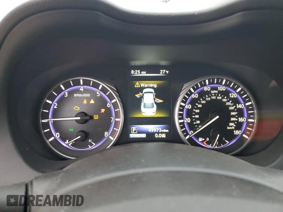 2017 Infiniti Q50 2.0t Sport with VIN JN1CV7AR7HM682824, listed as a Copart auction lot 83357614 with 49,973 mi miles and Clean Title. Bid and sale history available at carsss.com. Image 9.