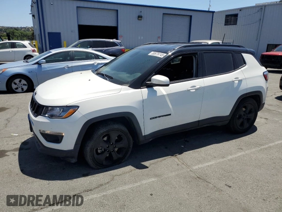 2020 Jeep Compass Latitude with VIN 3C4NJCBB8LT257630, listed as a Copart auction lot 58979745 with 128,196 mi miles and Salvage title. Bid and sale history available at DreamBid. Image 1.