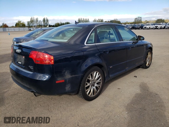 2008 Audi A4 2.0T with VIN WAUDF68EX8A170128, listed as a Copart auction lot 74987444 with 236,666 mi miles and Clean Title. Bid and sale history available at carsss.com. Image 3.