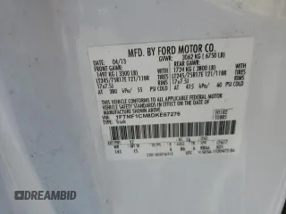 2013 Ford F-150 XL with VIN 1FTMF1CM8DKE67276, listed as a Copart auction lot 52690085 with 149,034 mi miles and Salvage title. Bid and sale history available at DreamBid. Image 12.