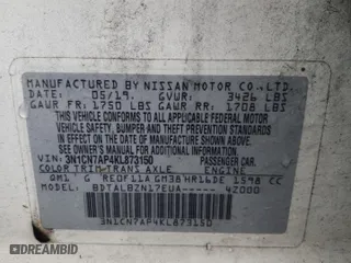 2019 Nissan Versa Sedan SV with VIN 3N1CN7AP4KL873150, listed as a Copart auction lot 48515495 with 106,127 mi miles and Salvage Title. Bid and sale history available at carsss.com. Image 13.