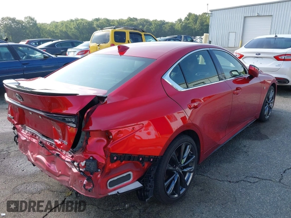 2021 Lexus IS 350 F Sport with VIN JTHGZ1B25M5039117, listed as a IAAI auction lot 42673077 with 52,855 mi miles and . Bid and sale history available at DreamBid. Image 4.