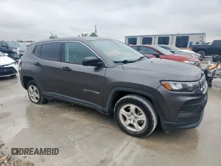 2022 Jeep Compass Sport с VIN 3C4NJCAB2NT167961, выставлен на аукционе Copart как лот 60328305 с пробегом 22 187 миль миль и Списание • Salvage title. История ставок и продаж доступна на DreamBid. Изображение 4.
